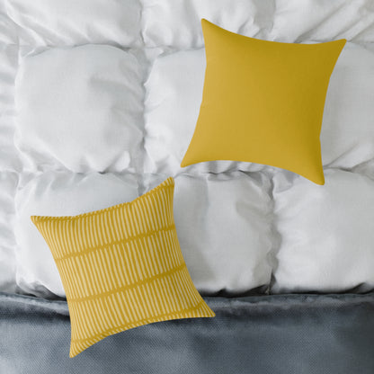 Loom Lines - Sunbeam - Square Poly Canvas Pillow