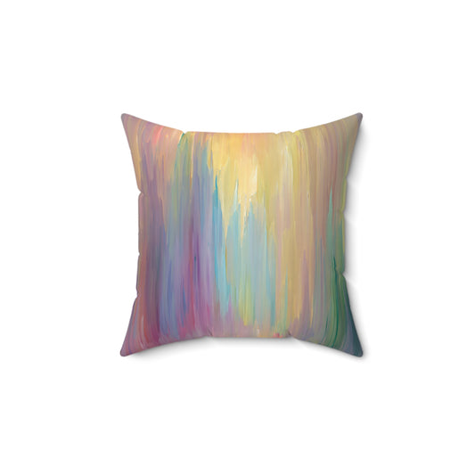 Pastel Cascade Wash - Faux Suede Square Pillow