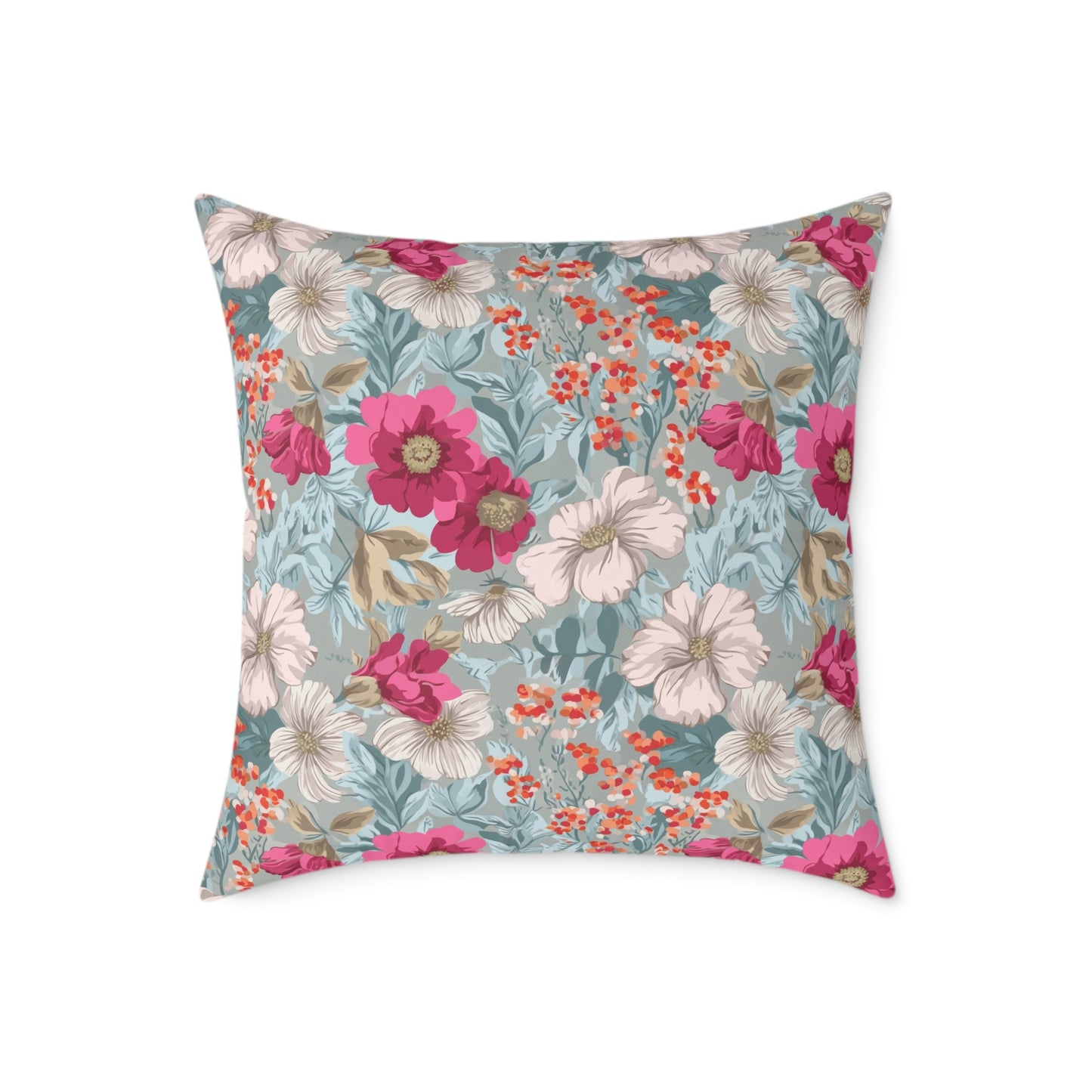 Blossom Carnival Field - Square Poly Canvas Pillow