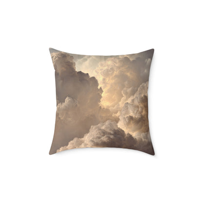 Heavenly Cloud Ember - Square Poly Canvas Pillow