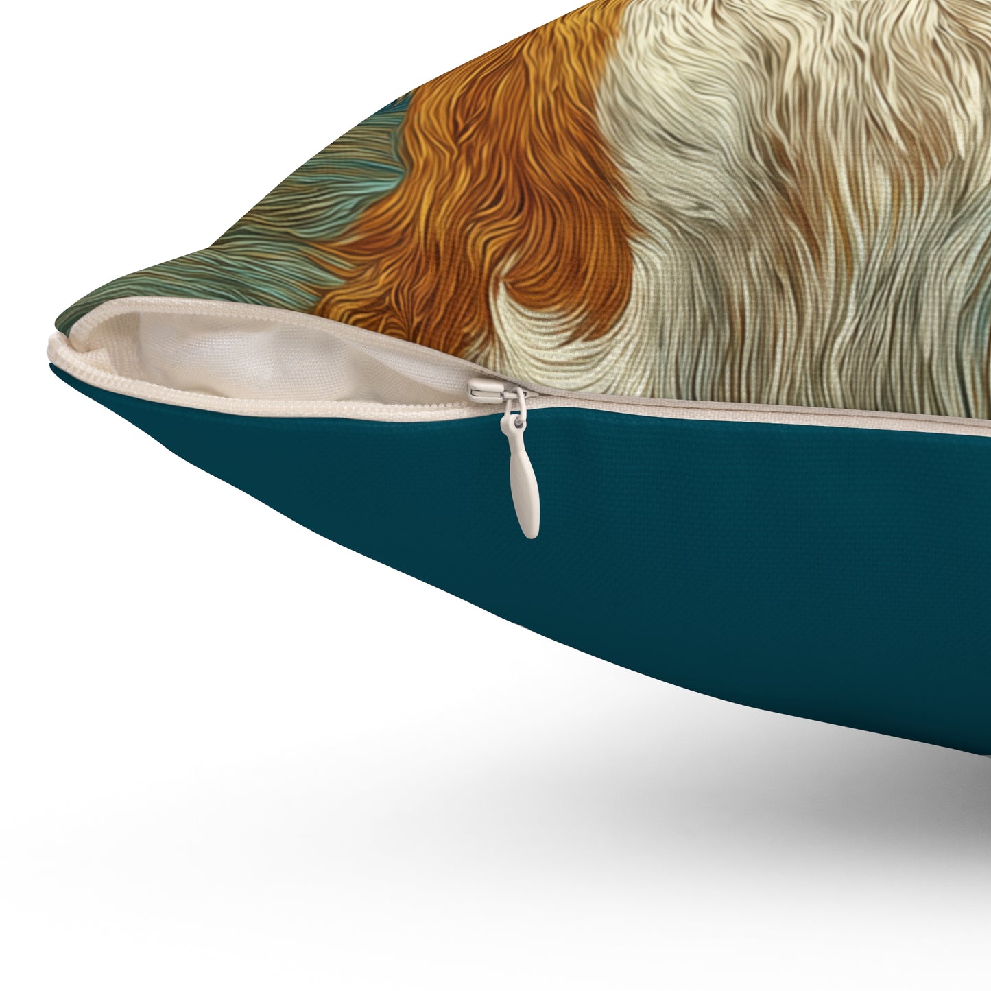 Red Collie Moonrise - Spun Polyester Square Pillow
