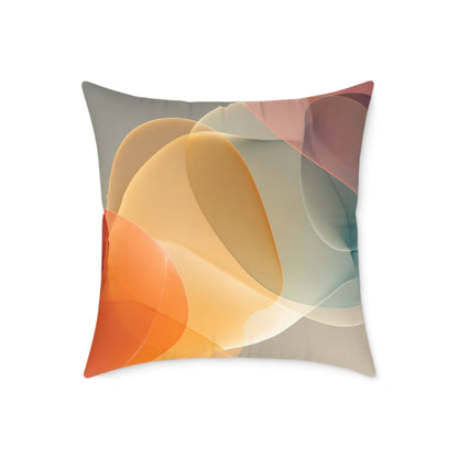 Citrus Glow Fusion - Square Poly Canvas Pillow