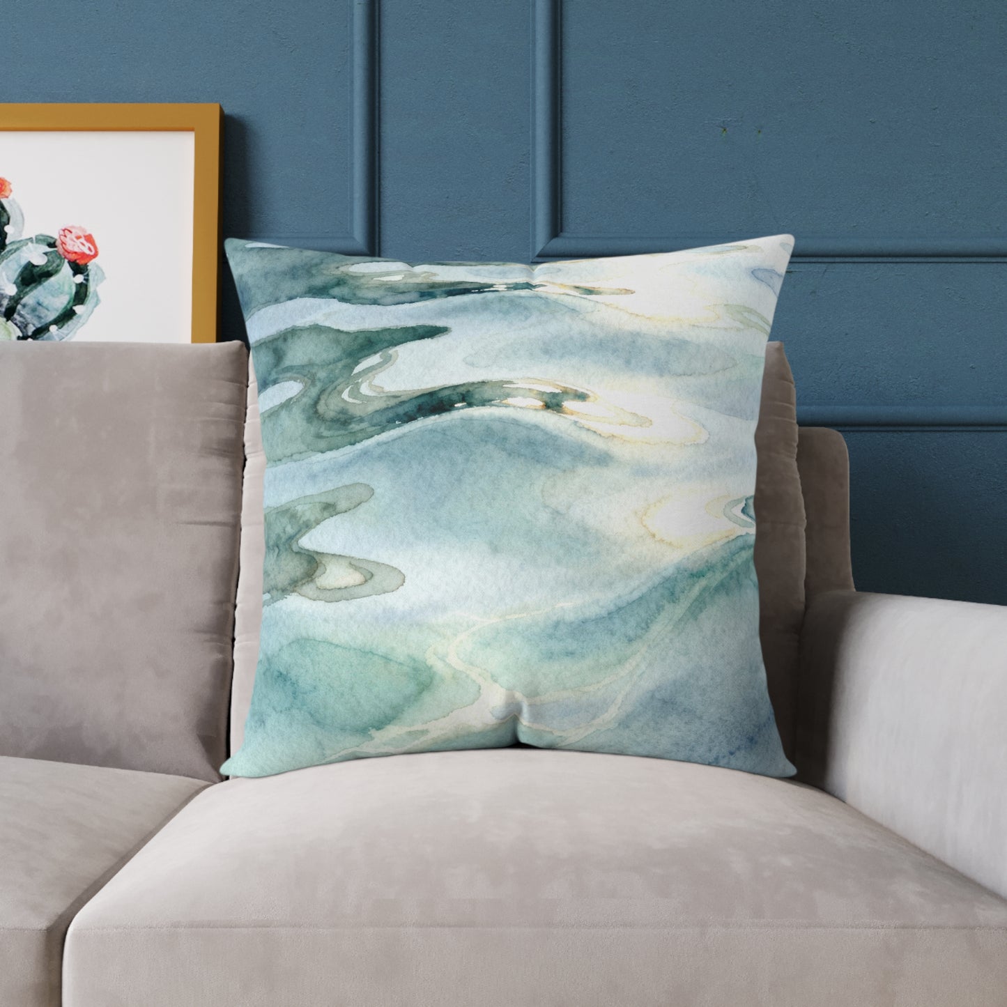 Shallow Tide Reflections - Square Poly Canvas Pillow
