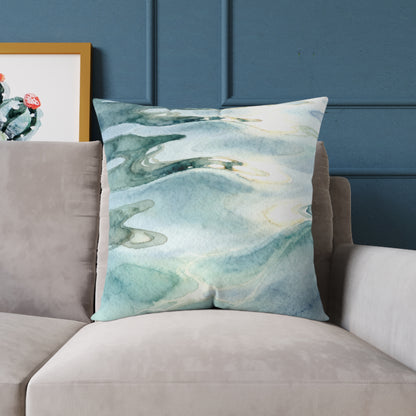 Shallow Tide Reflections - Square Poly Canvas Pillow