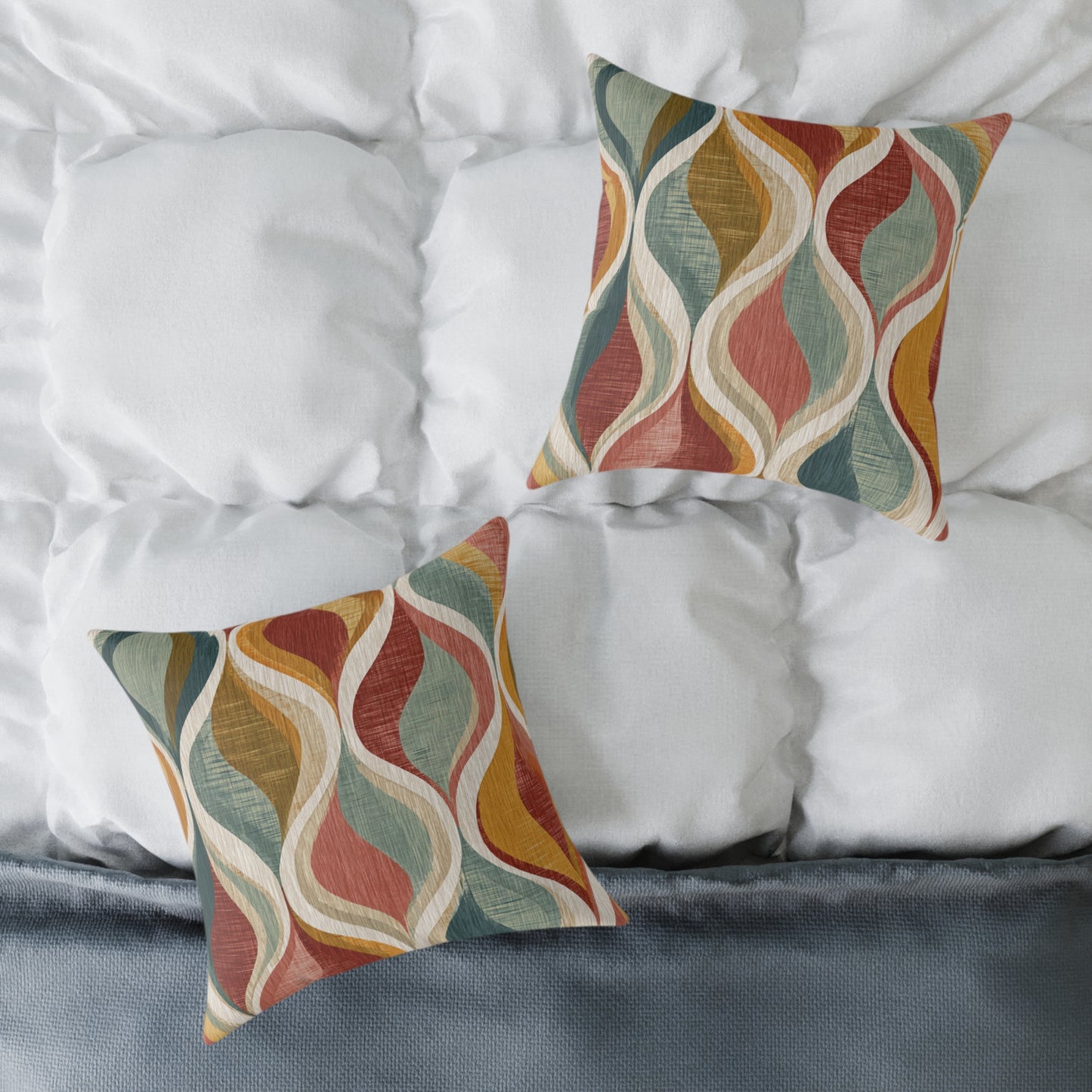 Desert Mirage Waves - Square Poly Canvas Pillow