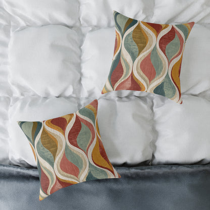 Desert Mirage Waves - Square Poly Canvas Pillow