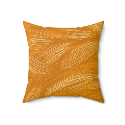 Golden Meadow Swirl - Spun Polyester Square Pillow