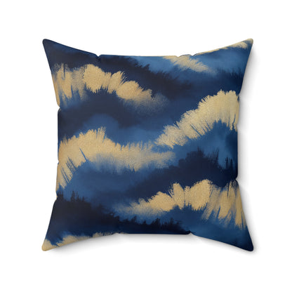 Midnight Tidal Fusion - Spun Polyester Square Pillow