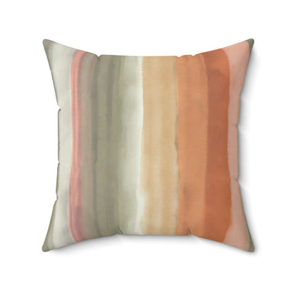Sunset Waterfall Stripes - Spun Polyester Square Pillow