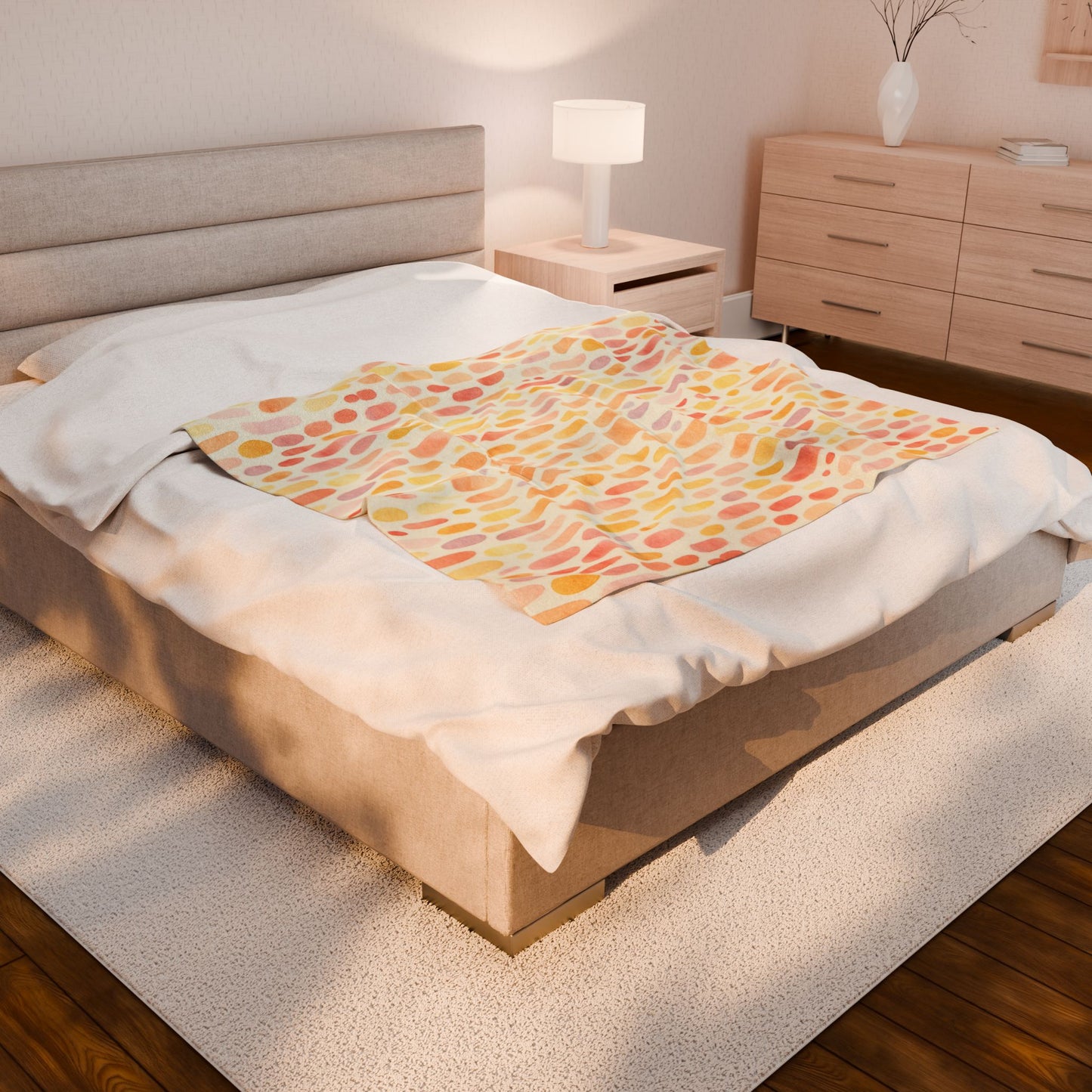 Pastel Bloom Droplets - Velveteen Plush Blanket