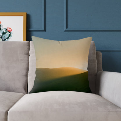 Horizon Ember Glow - Square Poly Canvas Pillow
