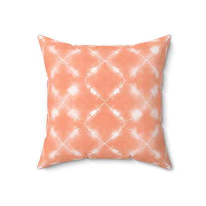 Peach Bloom Shibori - Spun Polyester Square Pillow