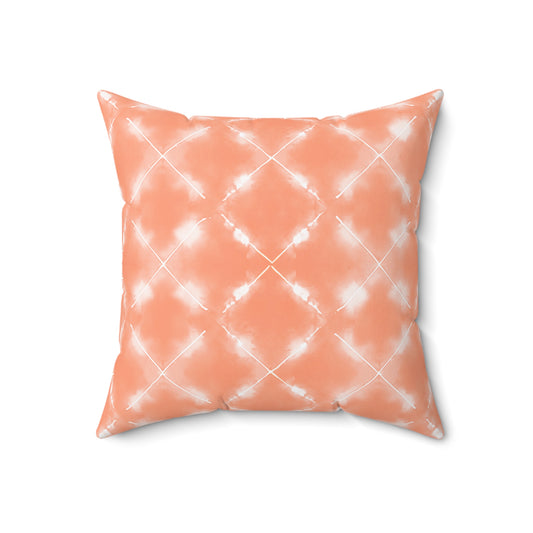 Peach Bloom Shibori - Spun Polyester Square Pillow