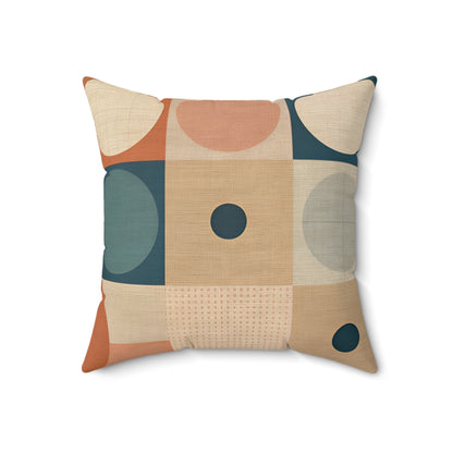 Retro Circles - Spun Polyester Square Pillow