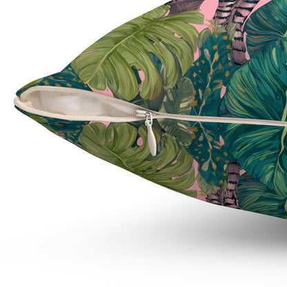 Jungle Rabbits - Spun Polyester Square Pillow