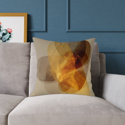Amber Float Shapes - Square Poly Canvas Pillow