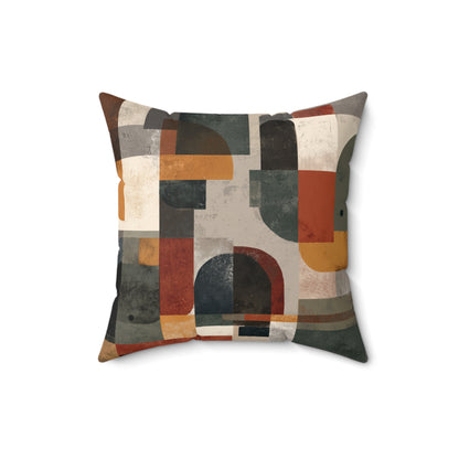 Modular Earth Geometry - Faux Suede Square Pillow