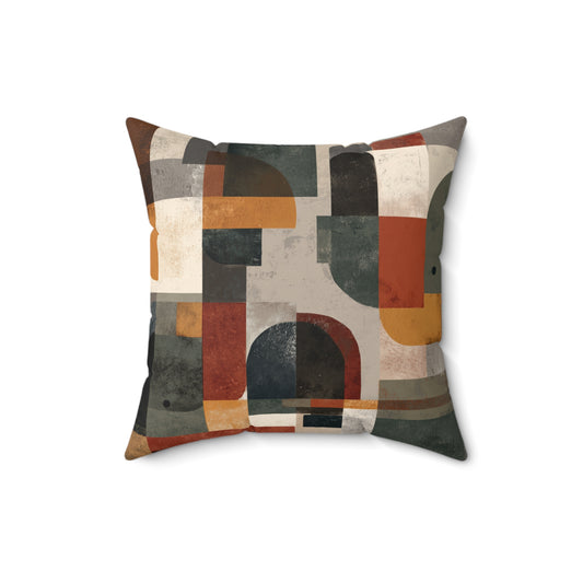 Modular Earth Geometry - Faux Suede Square Pillow