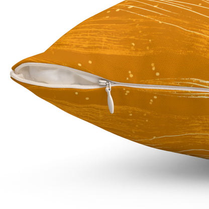 Golden Meadow Swirl - Spun Polyester Square Pillow