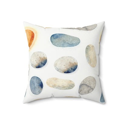 Warm River Stones - Faux Suede Square Pillow