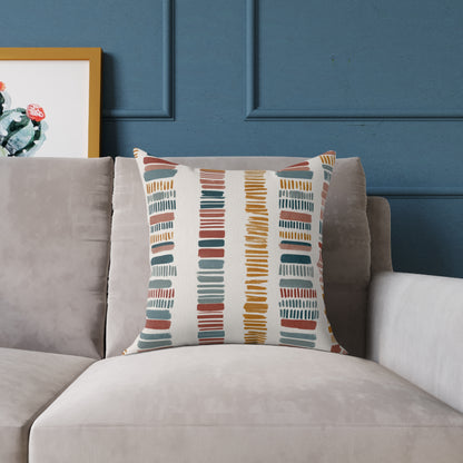 Nomadic Pathway Stripe - Square Poly Canvas Pillow