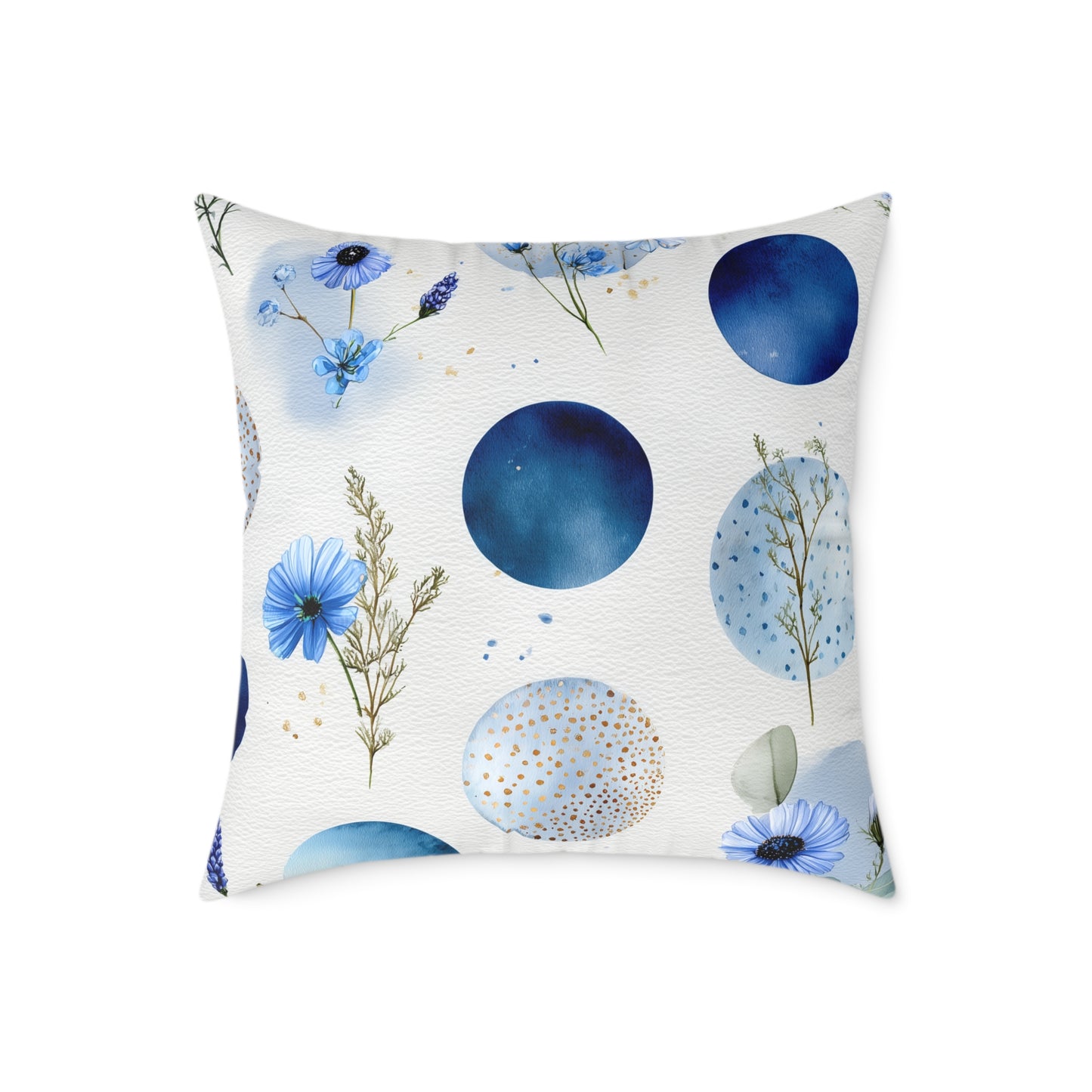 Celestial Ocean Blossoms - Square Poly Canvas Pillow