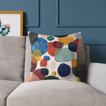Retro Bubble Play - Square Poly Canvas Pillow