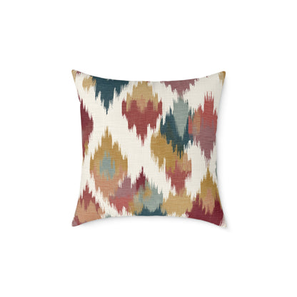 Nomad Harvest Ikat - Square Poly Canvas Pillow