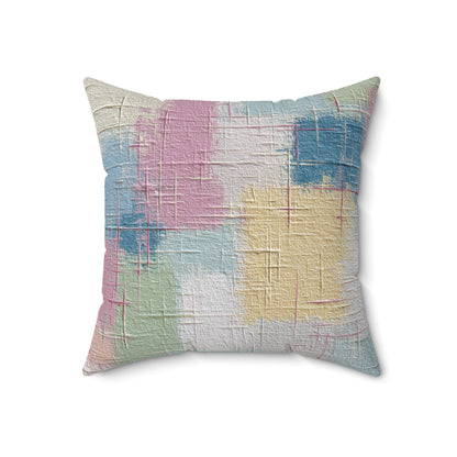 Soft Patch Pastels - Faux Suede Square Pillow