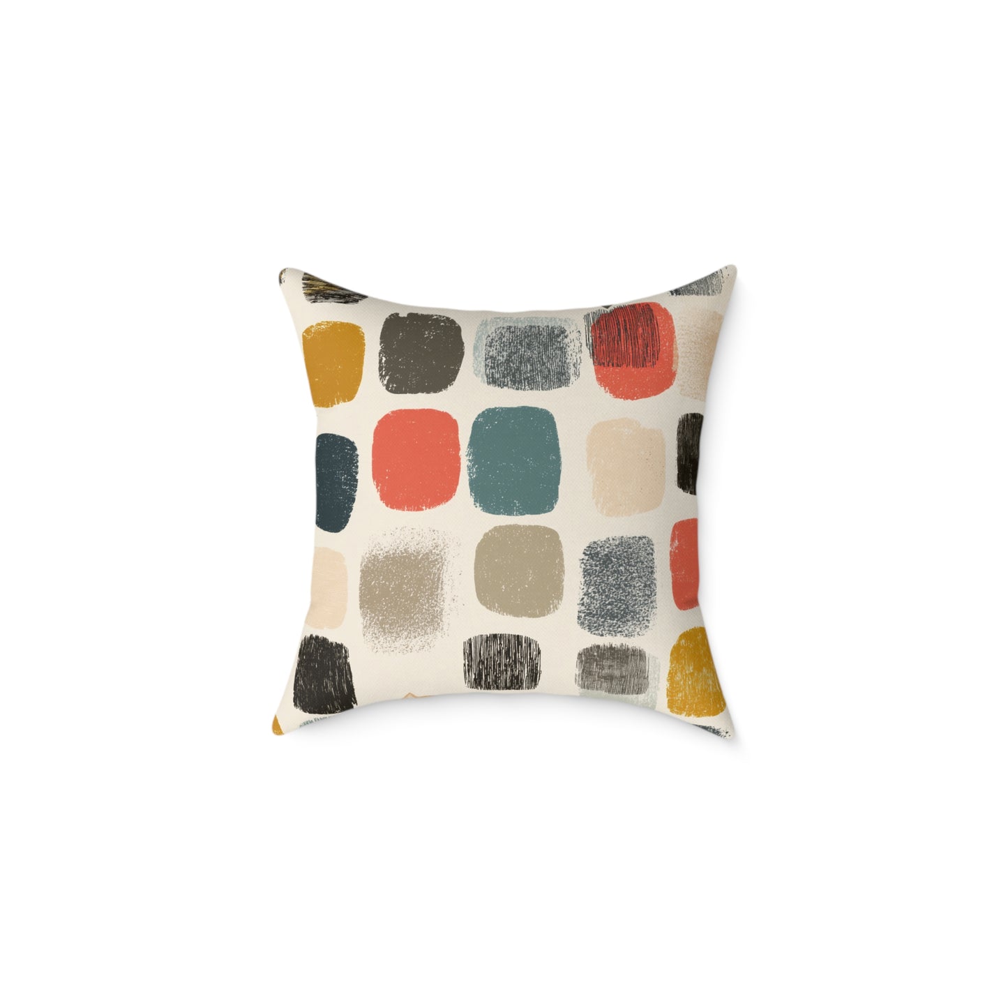 Painted Squares - Square Poly Canvas Pillow