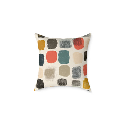 Painted Squares - Square Poly Canvas Pillow