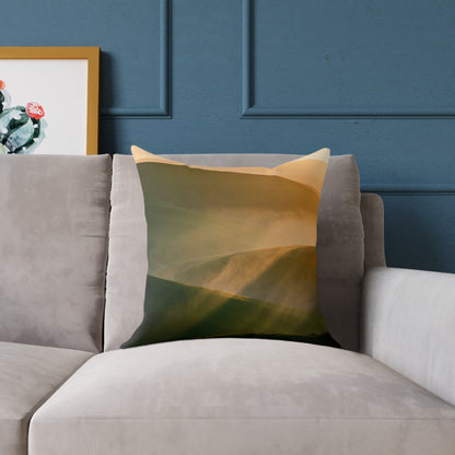 Golden Dawn Rise - Square Poly Canvas Pillow