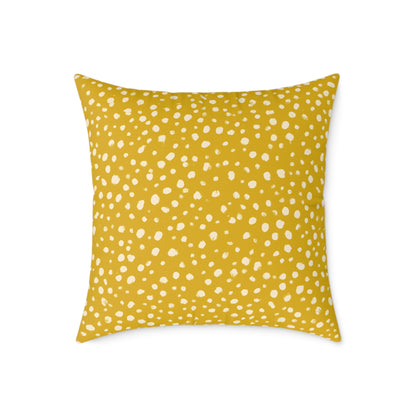 Pebble Scatter - Honey - Square Poly Canvas Pillow