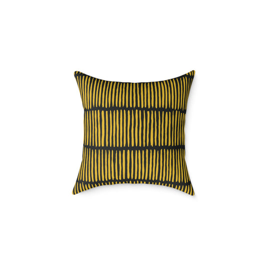 Loom Lines - Harvest - Square Poly Canvas Pillow