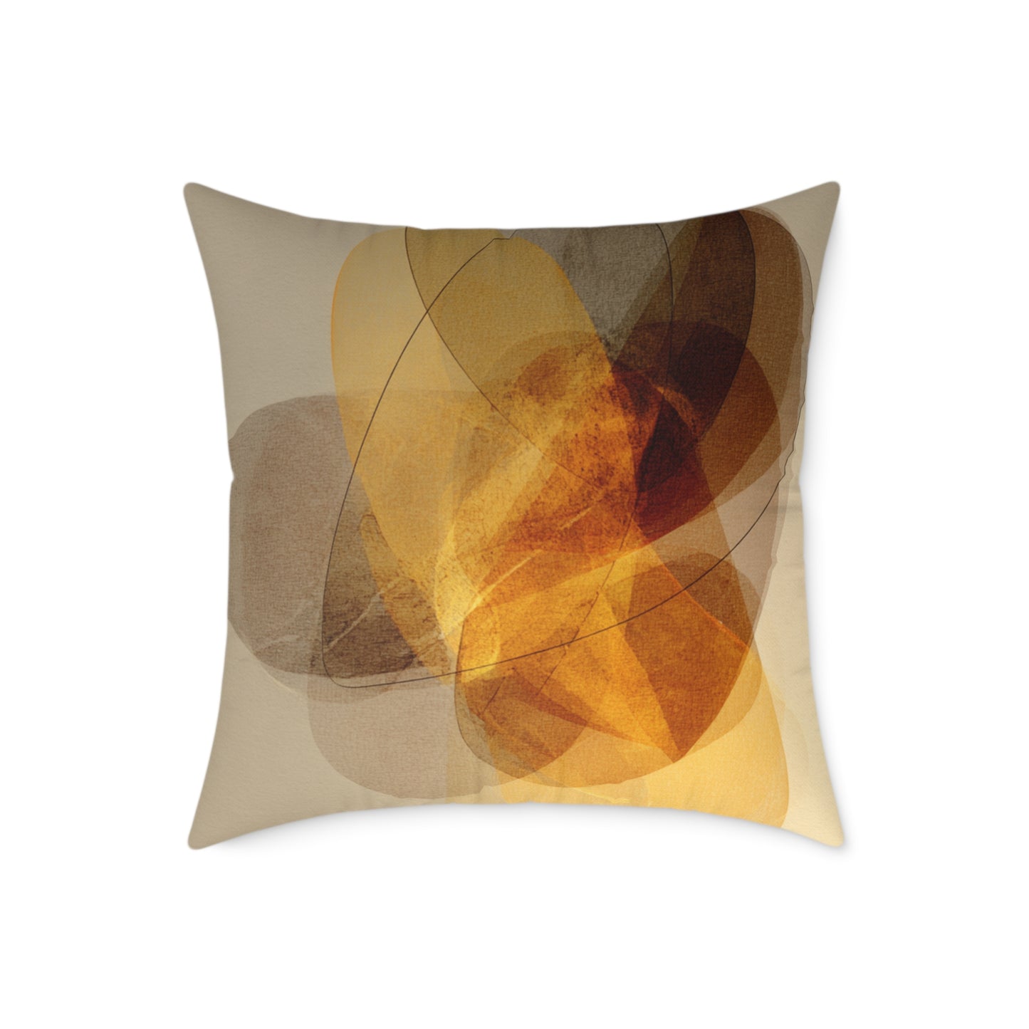 Amber Float Shapes - Square Poly Canvas Pillow