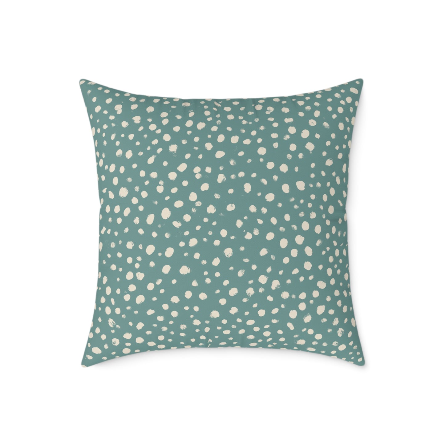 Pebble Scatter - Seafoam - Square Poly Canvas Pillow