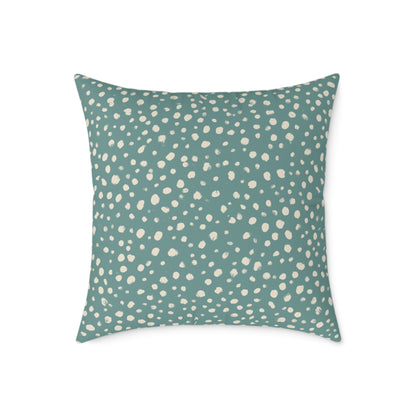 Pebble Scatter - Seafoam - Square Poly Canvas Pillow