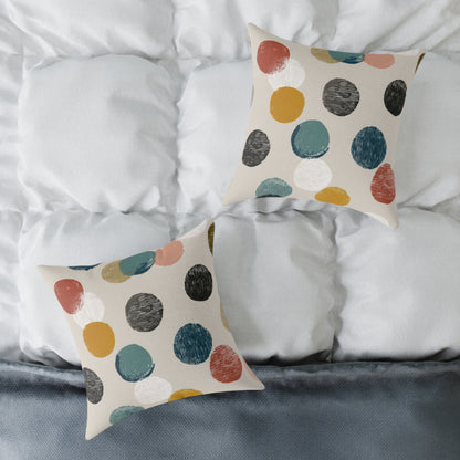 Soft Pebble Dots - Square Poly Canvas Pillow