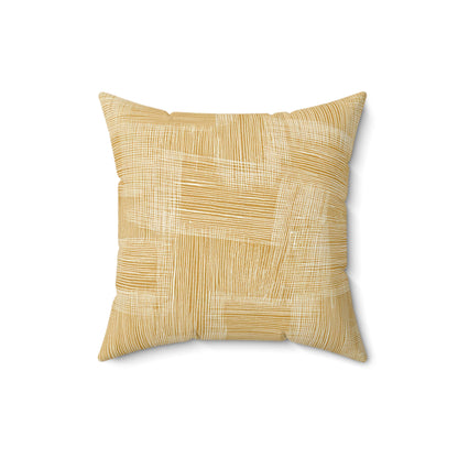 Golden Straw Texture - Spun Polyester Square Pillow