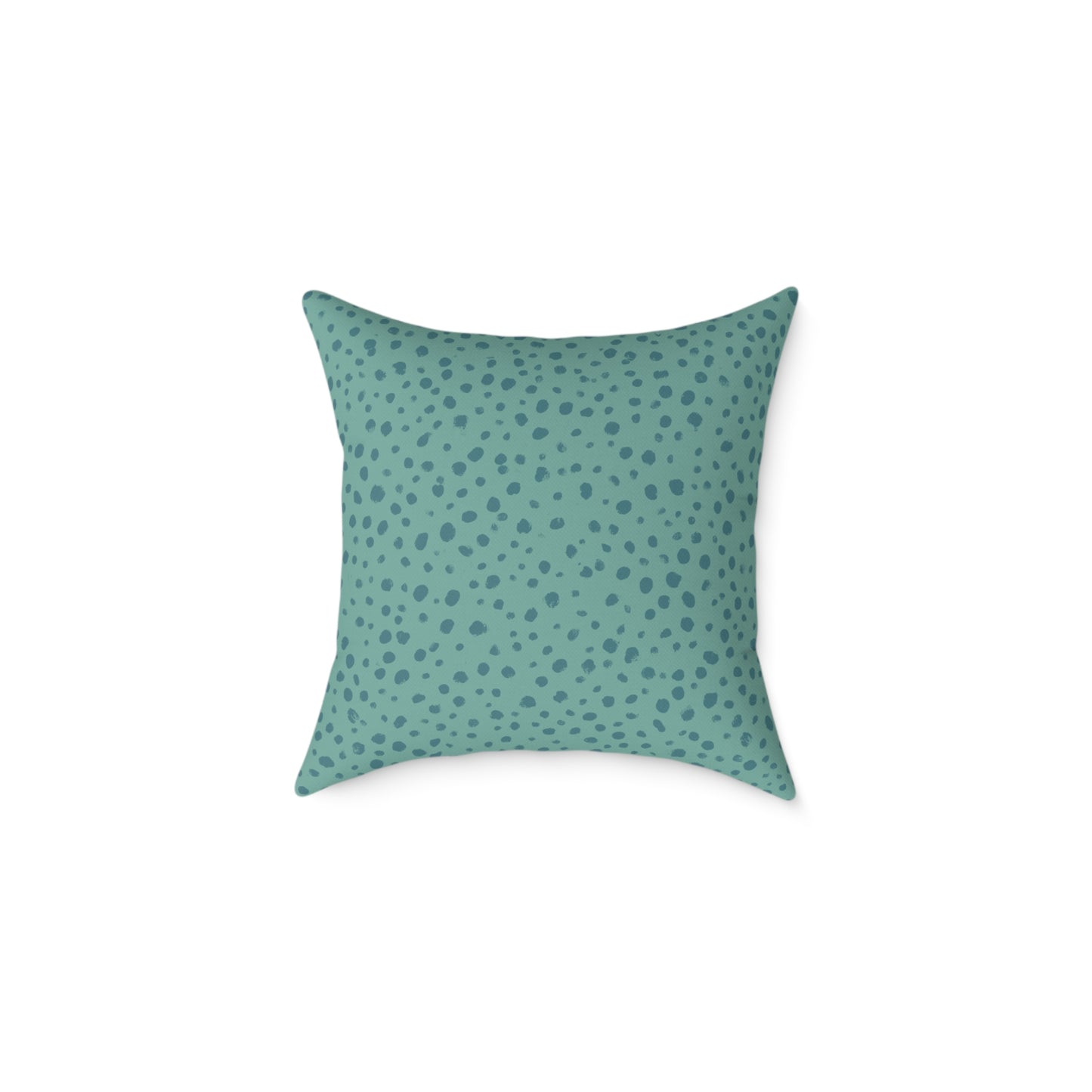 Pebble Scatter - Teal - Square Poly Canvas Pillow