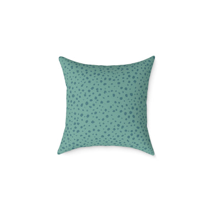 Pebble Scatter - Teal - Square Poly Canvas Pillow