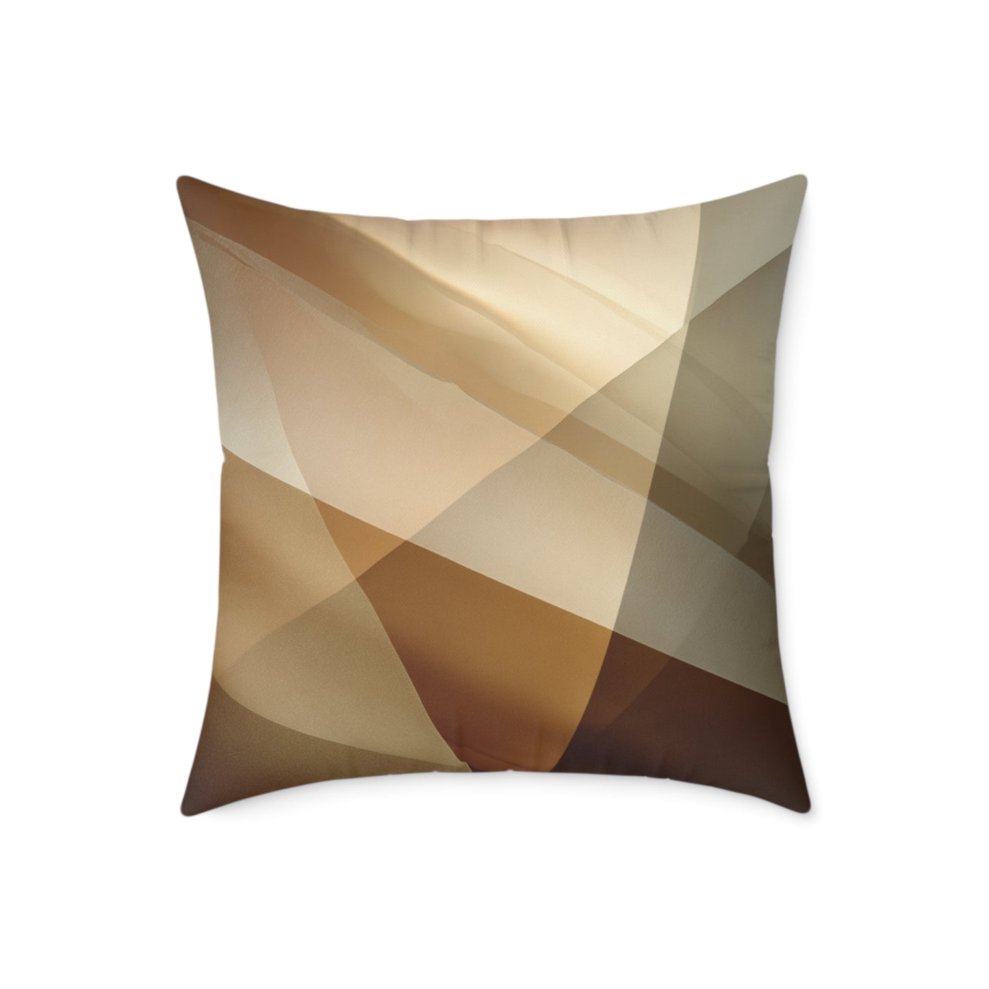 Golden Beam Geometry - Square Poly Canvas Pillow