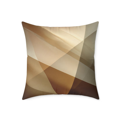 Golden Beam Geometry - Square Poly Canvas Pillow