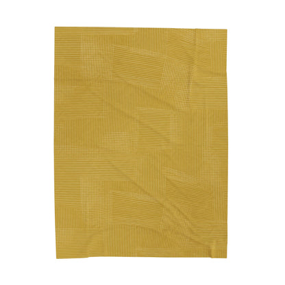 Sunlit Sketch Weave - Velveteen Plush Blanket