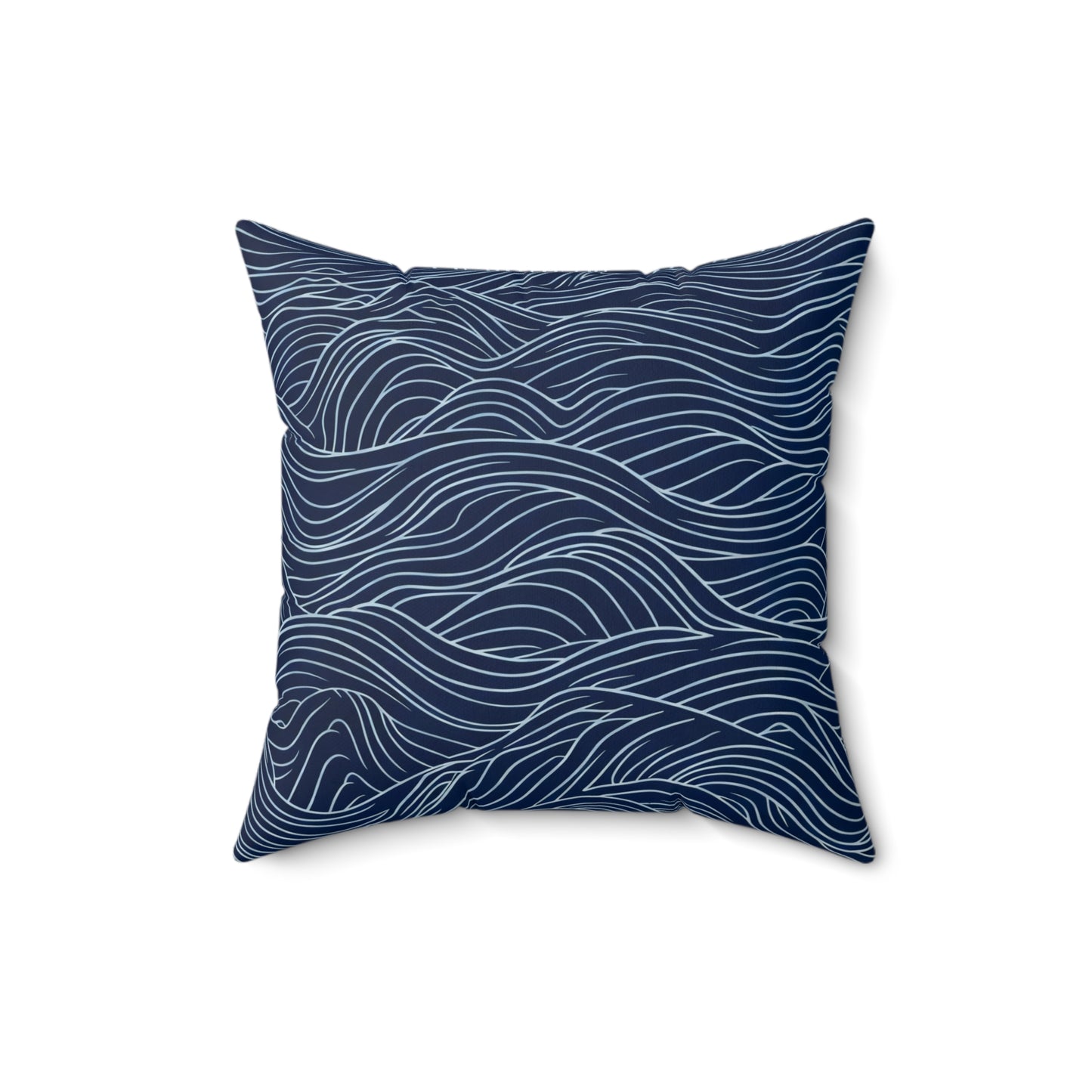 Deep Tide Lines - Spun Polyester Square Pillow
