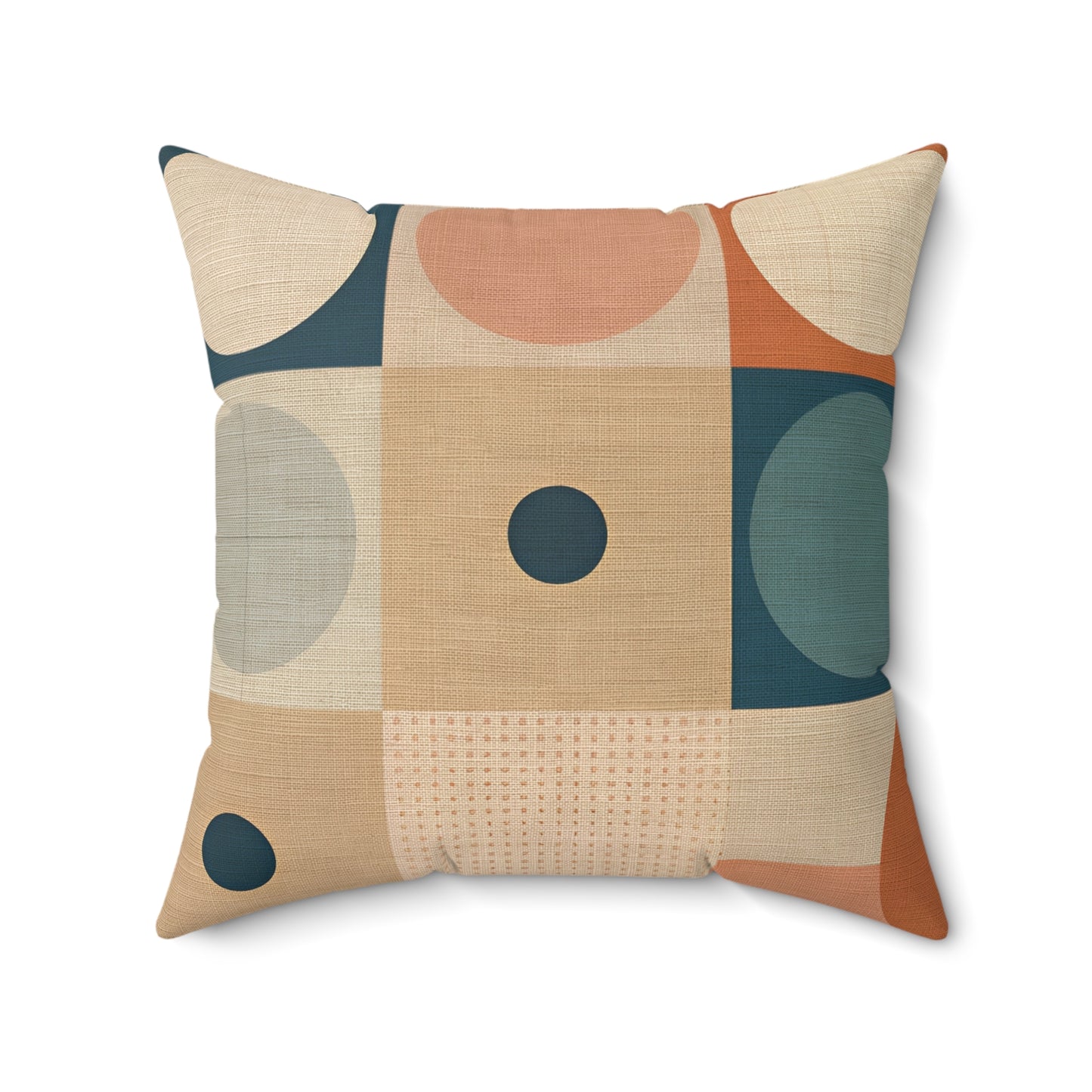 Retro Circles - Spun Polyester Square Pillow