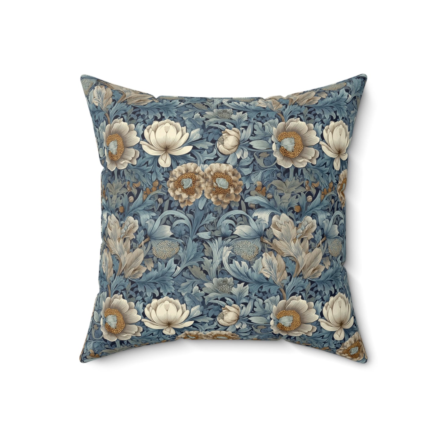 Blue Manor Floral Repeat - Spun Polyester Square Pillow