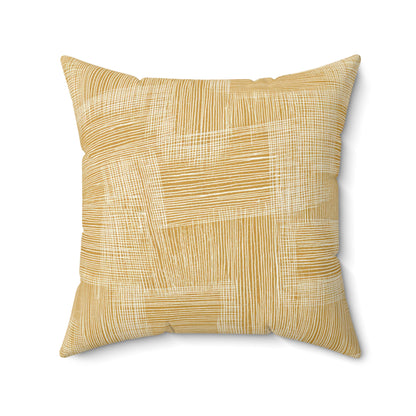 Golden Straw Texture - Spun Polyester Square Pillow