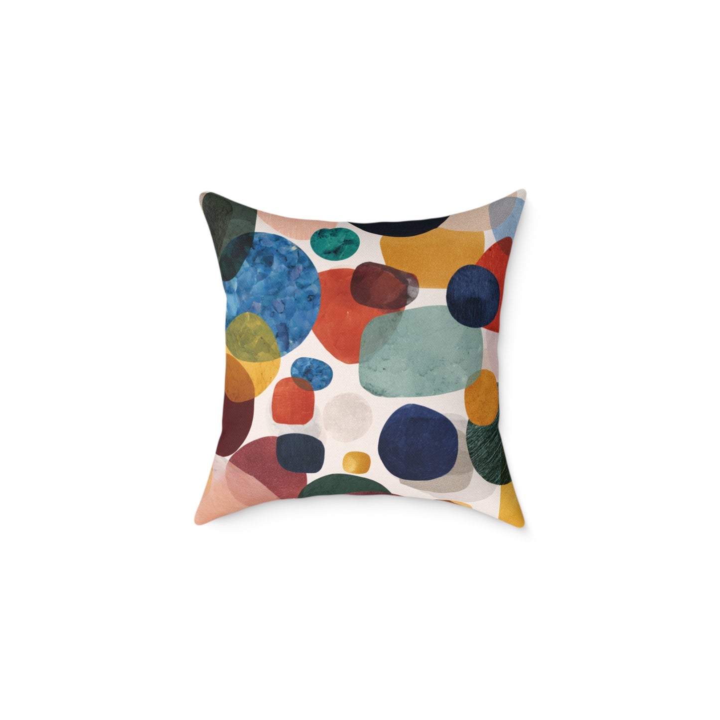 Retro Bubble Play - Square Poly Canvas Pillow
