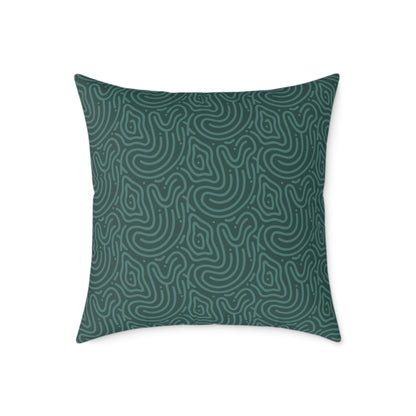 Deep Olive Texture - Square Poly Canvas Pillow